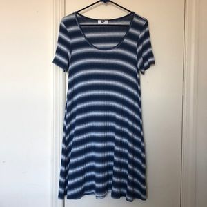 Culture Phit Blue White Stripe Rib T Scoop Dress M